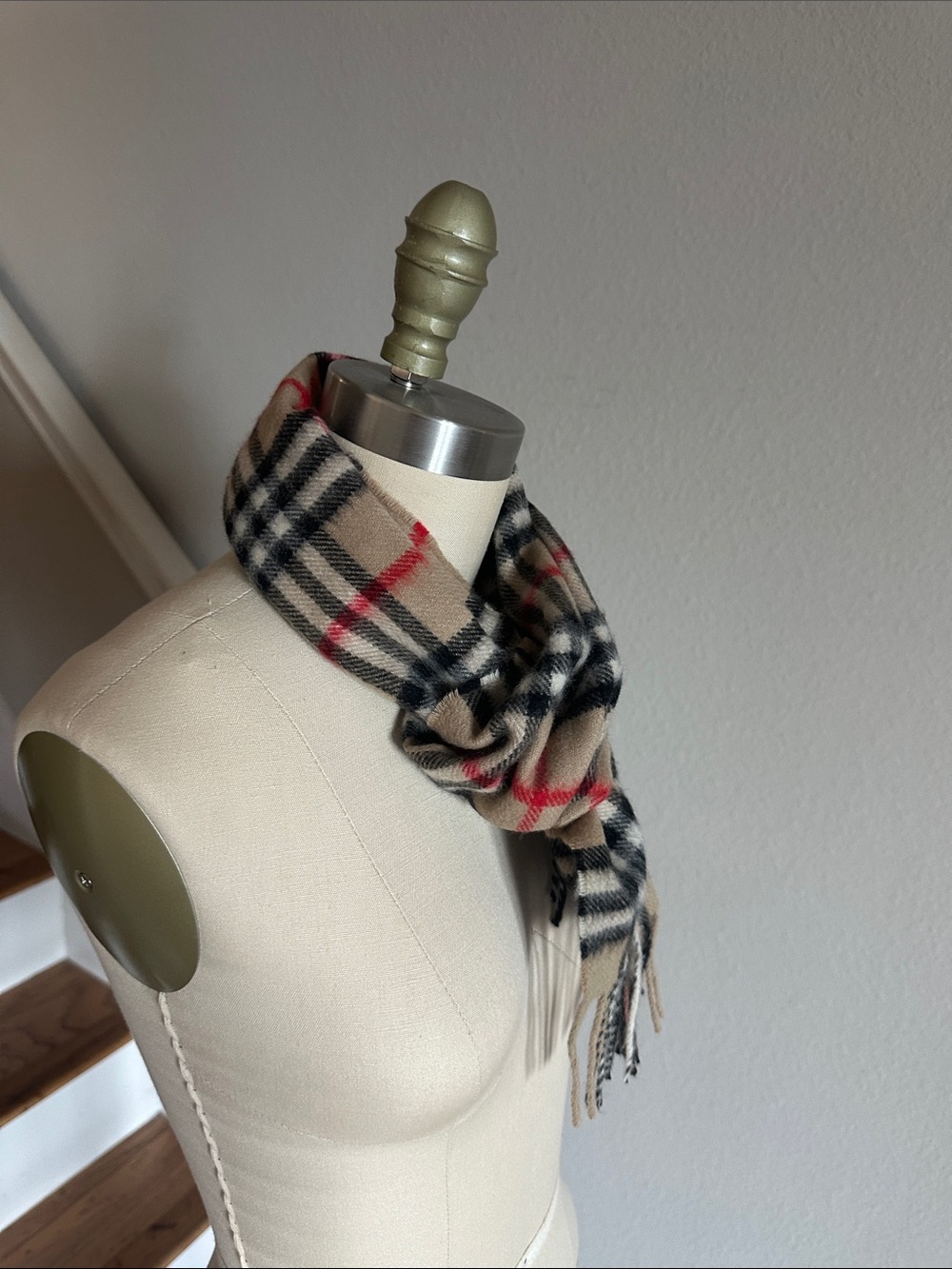 Burberry Nova Tan Plaid Cashmere Scarf 8”x50” - Picture 12 of 12